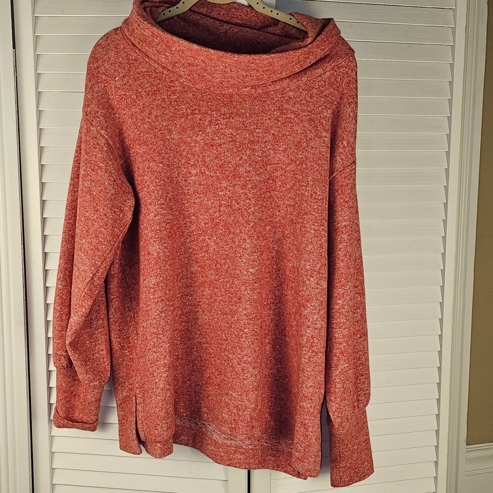 Maeve Anthropologie Womens Red Cowl Neck Pullover Sweater Small
